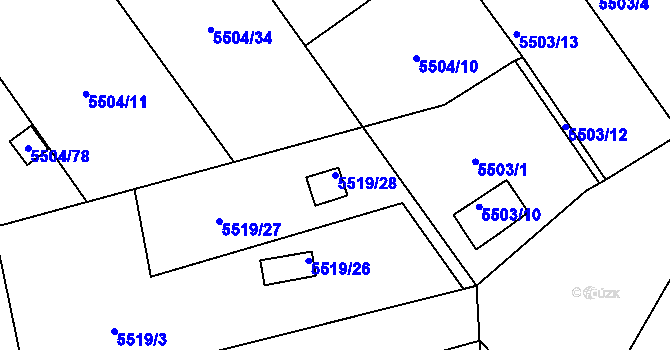 Parcela st. 5519/28 v KÚ Jihlava, Katastrální mapa