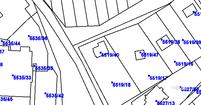 Parcela st. 5519/40 v KÚ Jihlava, Katastrální mapa