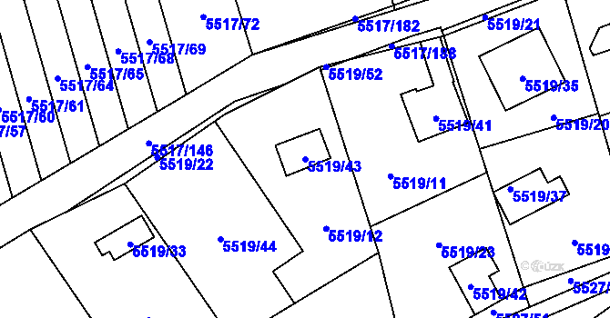 Parcela st. 5519/43 v KÚ Jihlava, Katastrální mapa