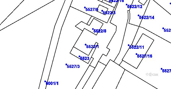 Parcela st. 5522/1 v KÚ Jihlava, Katastrální mapa