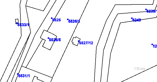 Parcela st. 5527/12 v KÚ Jihlava, Katastrální mapa