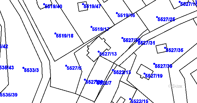 Parcela st. 5527/13 v KÚ Jihlava, Katastrální mapa