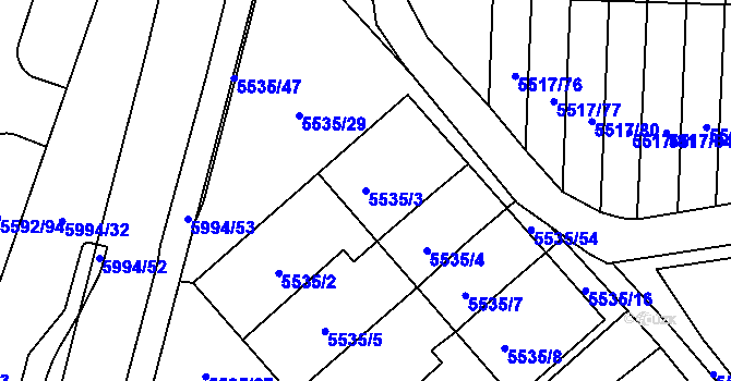 Parcela st. 5535/3 v KÚ Jihlava, Katastrální mapa