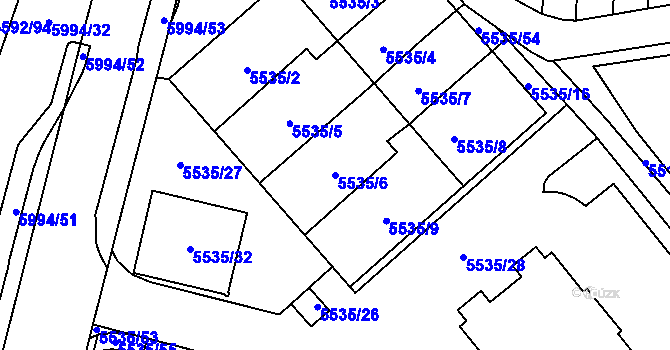 Parcela st. 5535/6 v KÚ Jihlava, Katastrální mapa