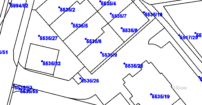 Parcela st. 5535/9 v KÚ Jihlava, Katastrální mapa
