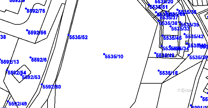 Parcela st. 5535/10 v KÚ Jihlava, Katastrální mapa