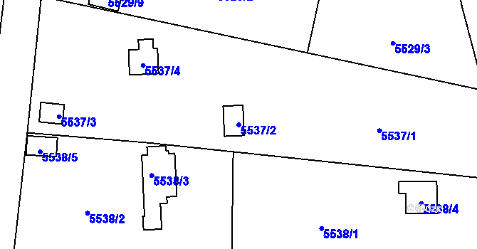 Parcela st. 5537/2 v KÚ Jihlava, Katastrální mapa