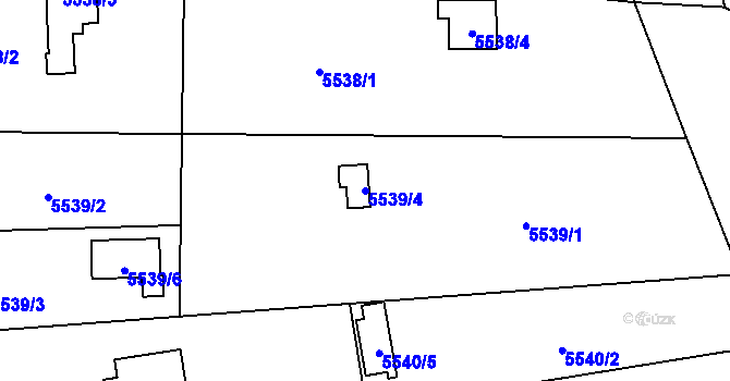 Parcela st. 5539/4 v KÚ Jihlava, Katastrální mapa