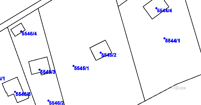 Parcela st. 5545/2 v KÚ Jihlava, Katastrální mapa