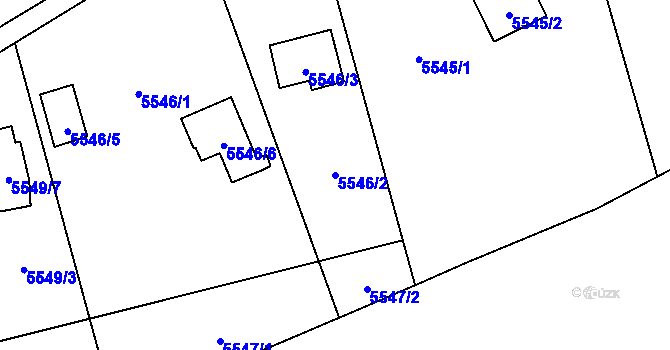 Parcela st. 5546/2 v KÚ Jihlava, Katastrální mapa