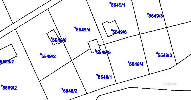 Parcela st. 5549/5 v KÚ Jihlava, Katastrální mapa