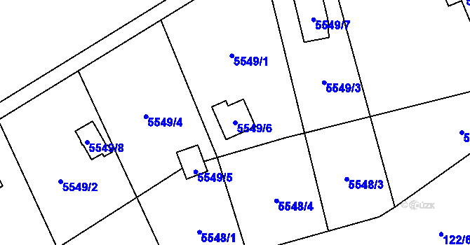 Parcela st. 5549/6 v KÚ Jihlava, Katastrální mapa