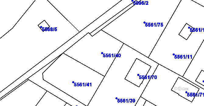 Parcela st. 5561/40 v KÚ Jihlava, Katastrální mapa