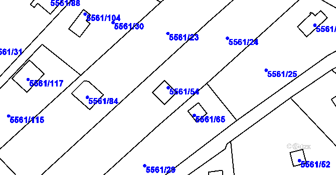 Parcela st. 5561/54 v KÚ Jihlava, Katastrální mapa