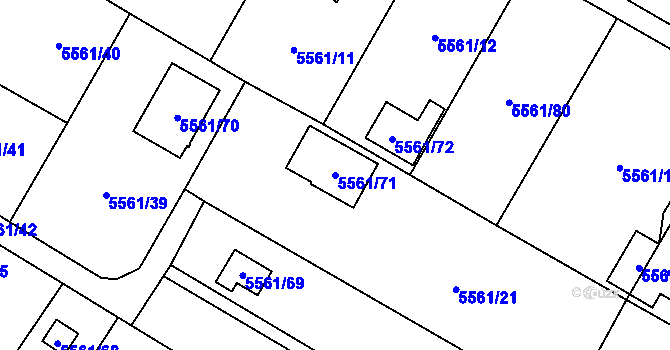 Parcela st. 5561/71 v KÚ Jihlava, Katastrální mapa
