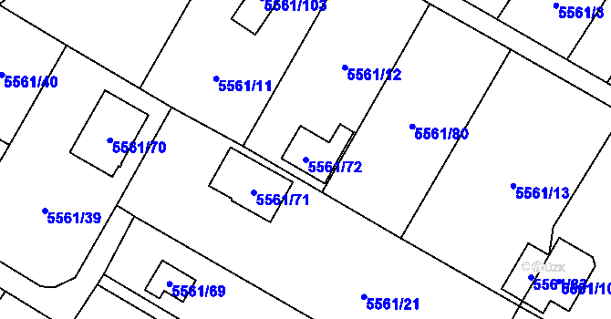 Parcela st. 5561/72 v KÚ Jihlava, Katastrální mapa