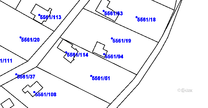 Parcela st. 5561/94 v KÚ Jihlava, Katastrální mapa