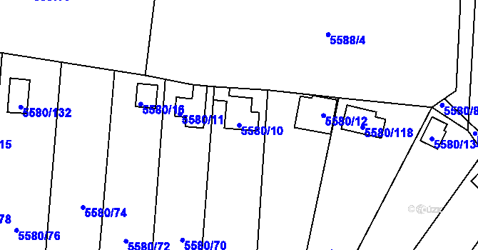 Parcela st. 5580/10 v KÚ Jihlava, Katastrální mapa
