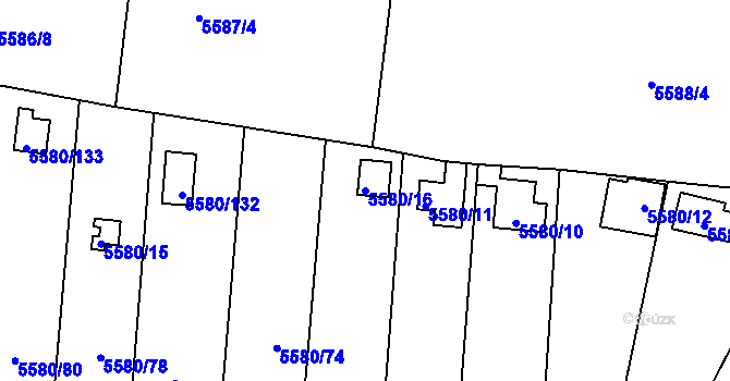 Parcela st. 5580/16 v KÚ Jihlava, Katastrální mapa