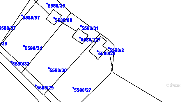Parcela st. 5580/28 v KÚ Jihlava, Katastrální mapa