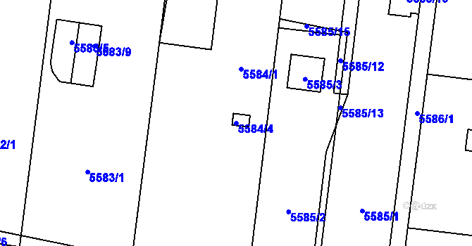 Parcela st. 5584/4 v KÚ Jihlava, Katastrální mapa