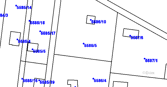 Parcela st. 5586/5 v KÚ Jihlava, Katastrální mapa