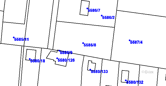 Parcela st. 5586/8 v KÚ Jihlava, Katastrální mapa