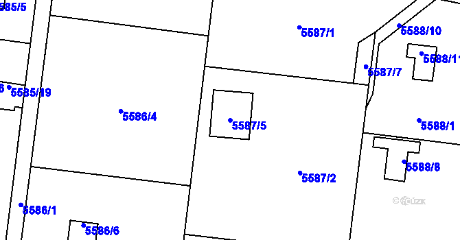 Parcela st. 5587/5 v KÚ Jihlava, Katastrální mapa