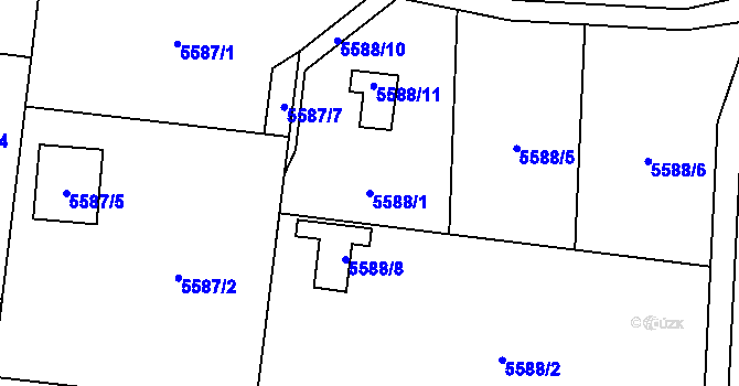 Parcela st. 5588/1 v KÚ Jihlava, Katastrální mapa