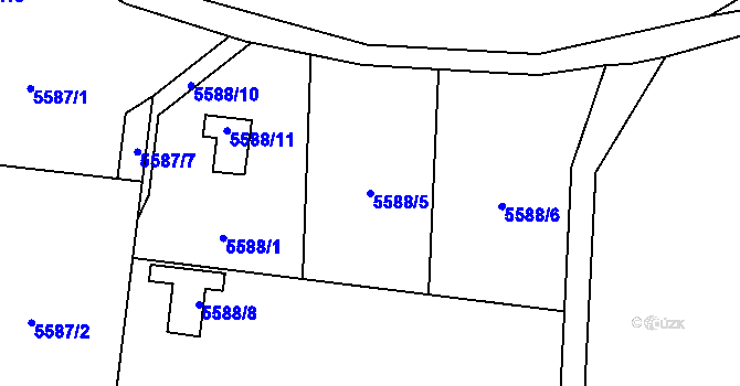 Parcela st. 5588/5 v KÚ Jihlava, Katastrální mapa