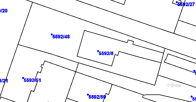 Parcela st. 5592/8 v KÚ Jihlava, Katastrální mapa