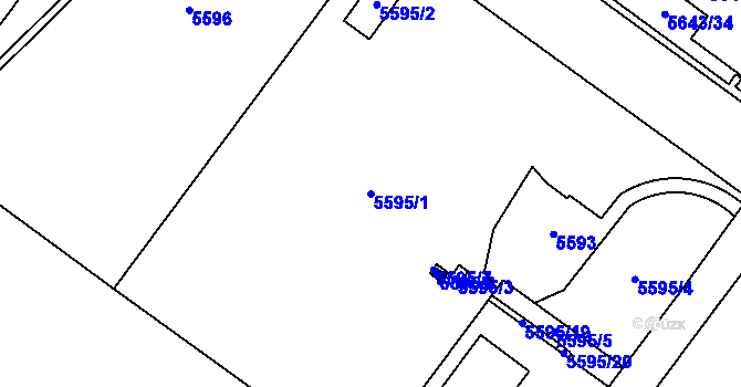 Parcela st. 5595/1 v KÚ Jihlava, Katastrální mapa