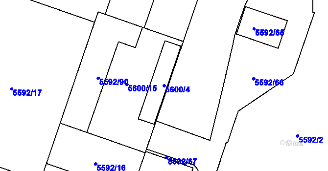 Parcela st. 5600/4 v KÚ Jihlava, Katastrální mapa