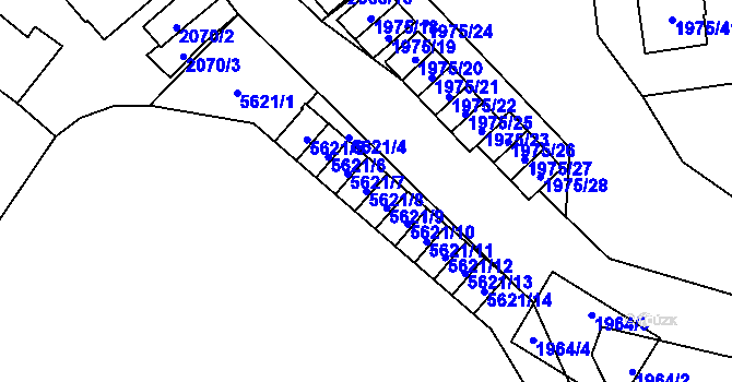 Parcela st. 5621/8 v KÚ Jihlava, Katastrální mapa
