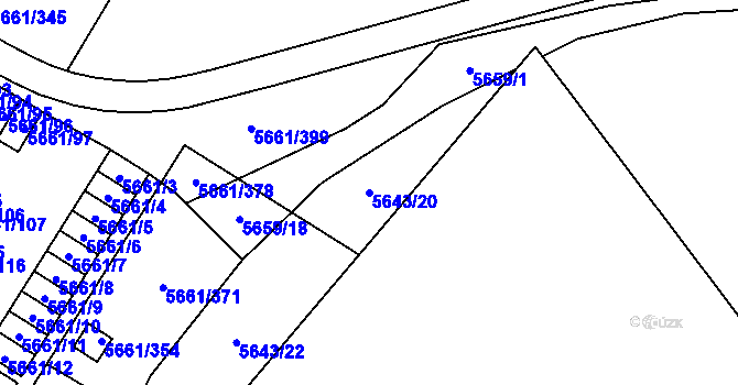 Parcela st. 5643/20 v KÚ Jihlava, Katastrální mapa