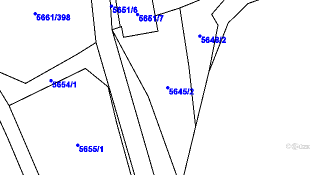 Parcela st. 5645/2 v KÚ Jihlava, Katastrální mapa