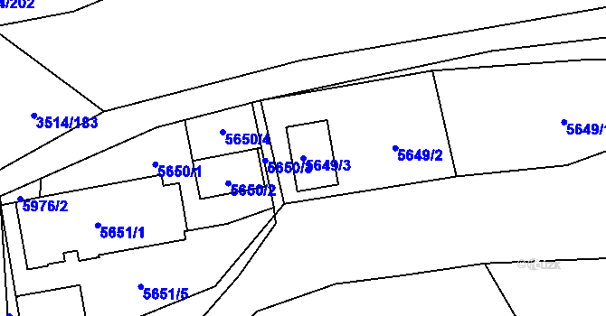 Parcela st. 5649/3 v KÚ Jihlava, Katastrální mapa