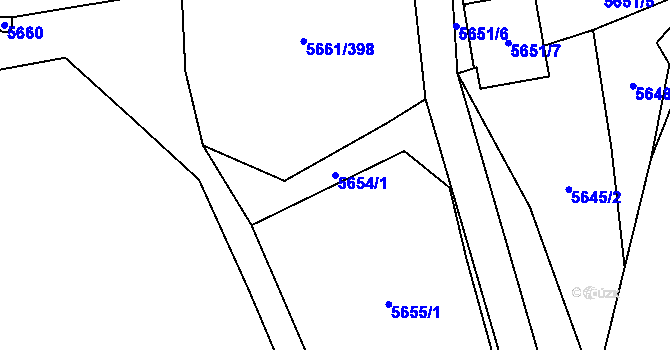 Parcela st. 5654/1 v KÚ Jihlava, Katastrální mapa