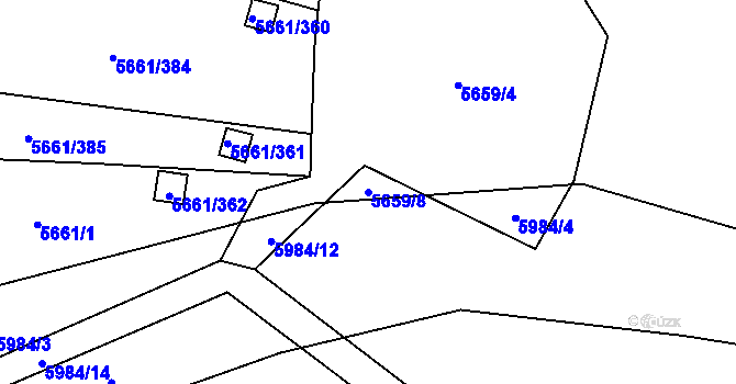 Parcela st. 5659/8 v KÚ Jihlava, Katastrální mapa