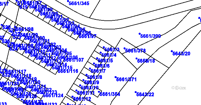 Parcela st. 5661/4 v KÚ Jihlava, Katastrální mapa