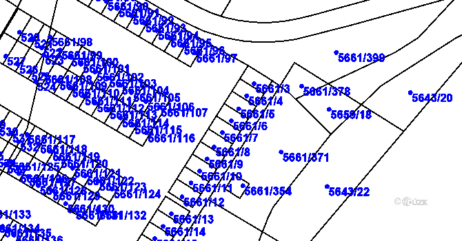 Parcela st. 5661/6 v KÚ Jihlava, Katastrální mapa