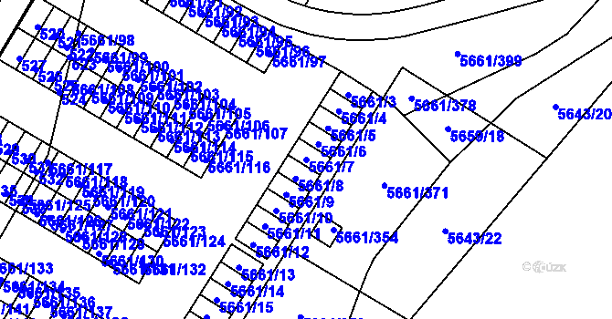 Parcela st. 5661/7 v KÚ Jihlava, Katastrální mapa