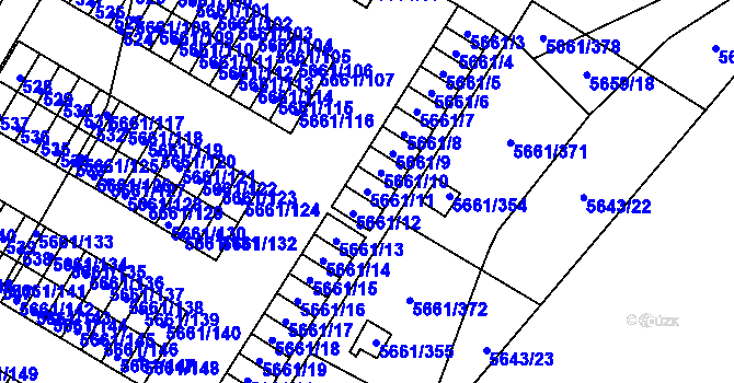 Parcela st. 5661/11 v KÚ Jihlava, Katastrální mapa