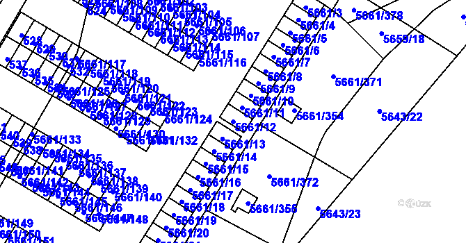 Parcela st. 5661/12 v KÚ Jihlava, Katastrální mapa