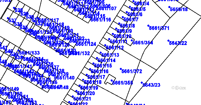 Parcela st. 5661/13 v KÚ Jihlava, Katastrální mapa