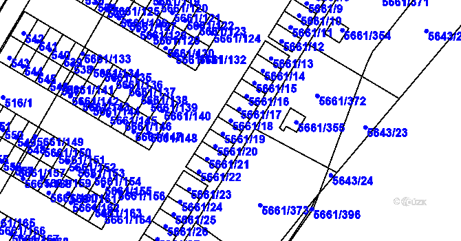 Parcela st. 5661/18 v KÚ Jihlava, Katastrální mapa
