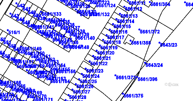 Parcela st. 5661/20 v KÚ Jihlava, Katastrální mapa