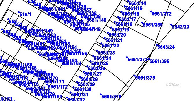 Parcela st. 5661/23 v KÚ Jihlava, Katastrální mapa