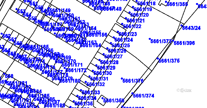 Parcela st. 5661/27 v KÚ Jihlava, Katastrální mapa