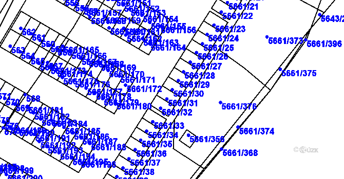 Parcela st. 5661/30 v KÚ Jihlava, Katastrální mapa